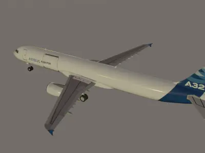 Airbus a321 p2f freighter low poly  3D model