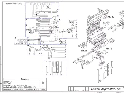 Sombra Cannon Augmented Skin - STL CAD bundle - Commercial Use 3D print model