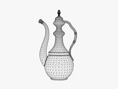 Vintage Water Jug - Antique Metal Teapot Low-poly 3D model