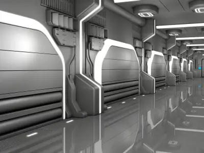 Sci Fi Corridor Laboratory 3D model buy
