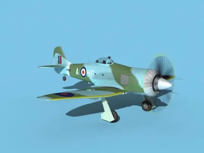 Hawker Tempest MKII V07 RAF 3D model
