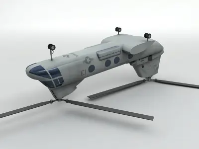  CH46 Seaknight Helicopter -1 Low-poly 3D model