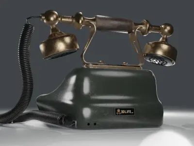 Old Telephone  Low-poly 3D model
