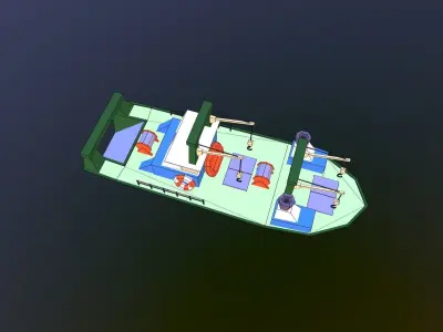 Low poly ship Low-poly 3D model