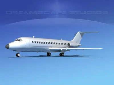 Douglas DC-9-15 Bare Metal 3D model