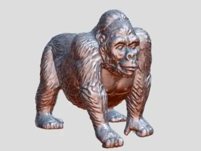 3D SCAN - Rubber Gorilla Toy Free 3D model