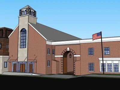 Church model design 3d sketchup model 3D model