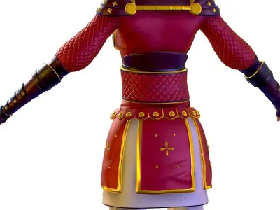 Subdivision 3D Women The Red Knight Low-poly 3D model