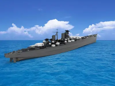 Russian battleship Poltava 3D model