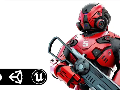 CYBORG SOLDIER RX-50 Rigged for Unreal Engine - Unity - MIXAMO  3D model