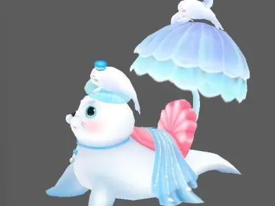 seal lowpoly Low-poly 3D model