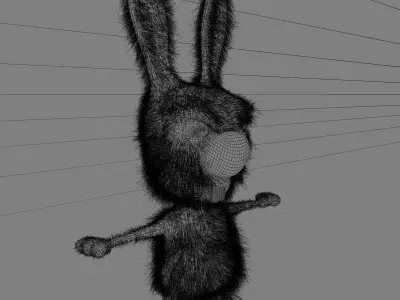 Cartoon Angry Rabbit Low-poly 3D model