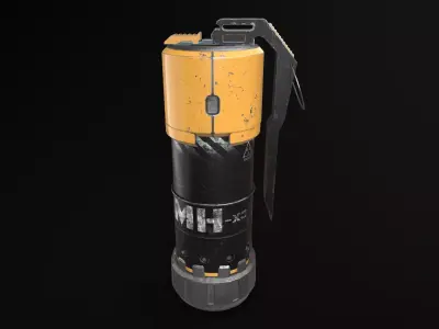 Scifi Grenade Game Ready low poly 3d model Low-poly 3D model