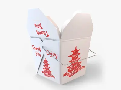 Chinese Takeout Box Low-poly 3D model