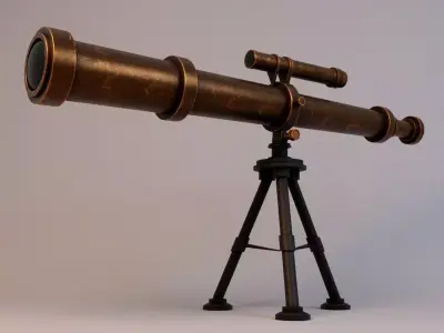 Realistic Astronomical Telescope Low-poly 3D model