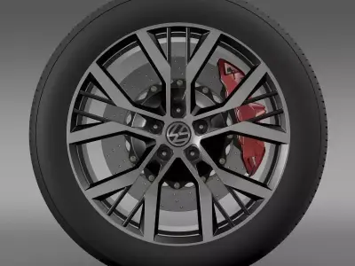 Volkswagen Golf GTI wheel 2 3D model
