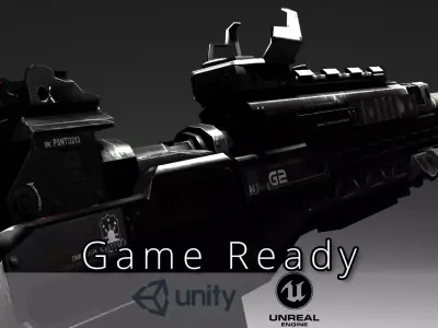 Sci-fi Assault Rifle  Game Ready  - G2 Low-poly 3D model