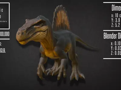 Realistic Spinosaurus Model 3D model