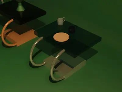 Modern-and-simplistic-table-and-shelf-set-with-mugs-lamps Free low-poly 3D model