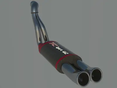 Sport Exhaust pipe catalytic converter 3D model
