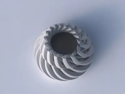 Bowl cylindrical with twisted sharp muscle structures streche... 3D model