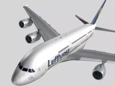 Airbus A-380 Lufthansa 3D model