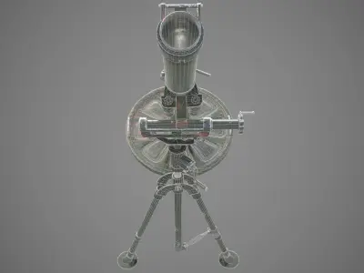 Mortar 80mm Low-poly 3D model