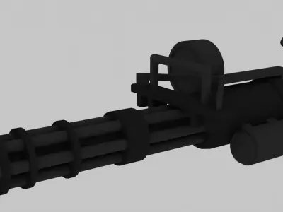 M134 MINIGUN - Main and Barrel - Low Polygon Low-poly 3D model