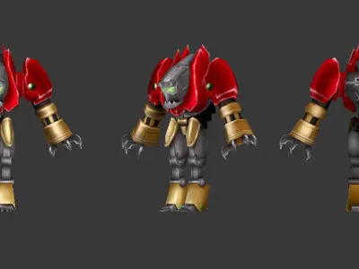 Full collection of 70 robots Low-poly 3D model