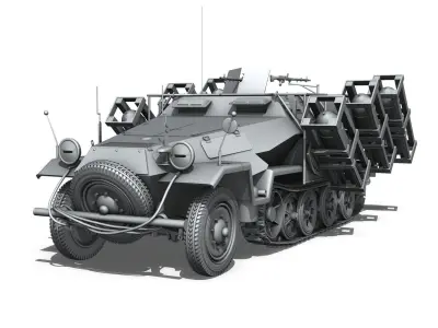SD KFZ 251 1 - Ausf B - Walking Stuka 3D model