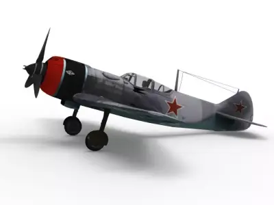 LA-5FN WWII Soviet Fighter Aircraft Low-poly 3D model Low-poly 3D model