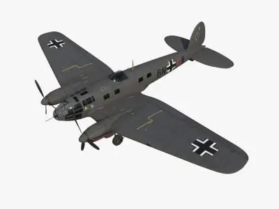 Heinkel He 111 6N-CK Low-poly 3D model