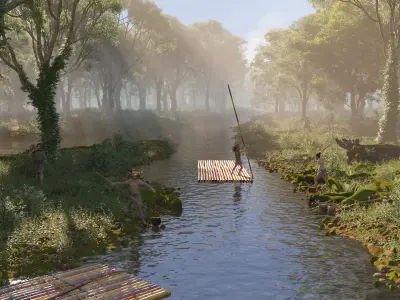 Forest rivers 3D model