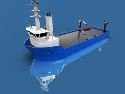 Live Fish Carrier Vessel Ship Render ready 3D model