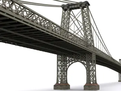 Williamsburg Bridge Low-poly 3D model