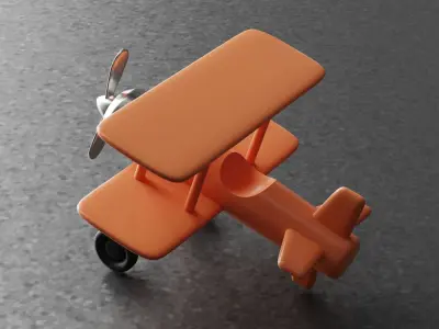 Toy Plane Low-poly 3D model