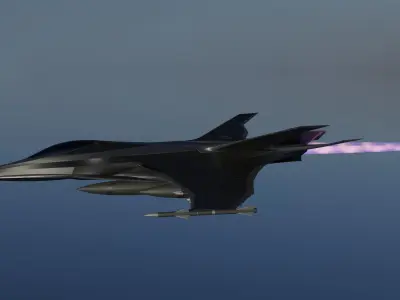 Sci Fi fighter aircraft Low-poly 3D model