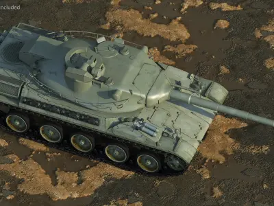 French AMX-30 Rigged for Cinema 4D 3D model