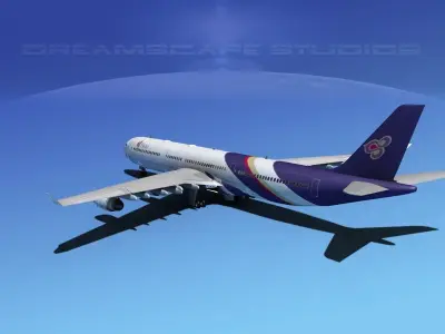 Airbus A340-600 Thai 3D model