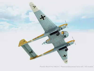 Focke-Wulf Fw 189 A1 Low-poly 3D model