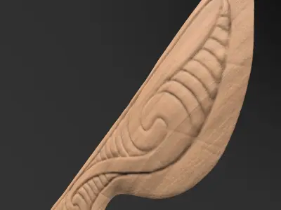 Maori Wooden Weapon - Wahaika 3D model