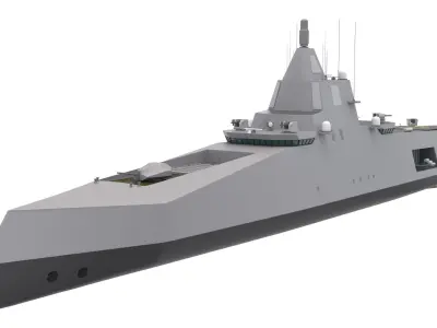 Stealth Navy Frigate 3D model
