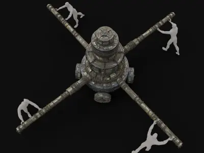 QUARRY MINE MILL ROCK CRUSHER MACHINE WAR CONSTRUCTION Low-poly 3D model