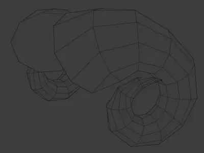 HORNS LOW POLY pair of polygonal Low-poly 3D model