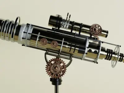 Antique Tripod Telescope - 3d Model Free 3D model