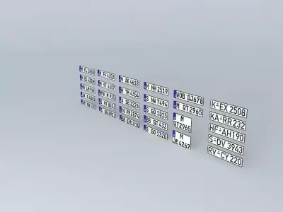 Deutsch license plates Free 3D model