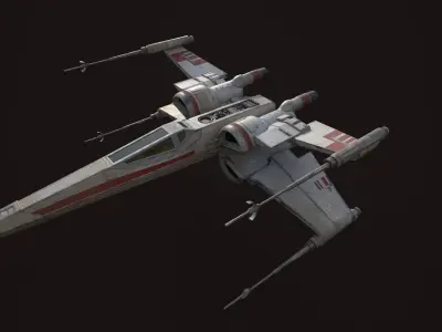 X Wing - game ready-  detailed X-wing Low-poly 3D model