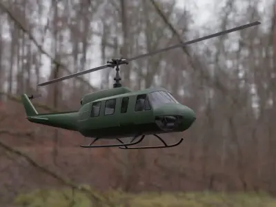 Helicopter - Chopper - Vietnam - Helicoptero Low-poly 3D model
