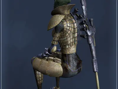 Alien Soldier Low-poly 3D model