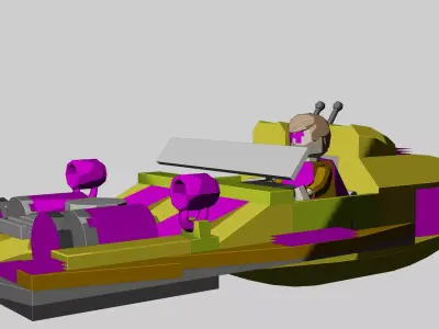 Cyberpunk Lego Style Hovercar 3D model